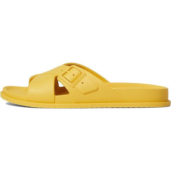 Lucky Brand Women's Roseleen Crisscross Sandal Slides Size 10 Yellow - Picture 2 of 5